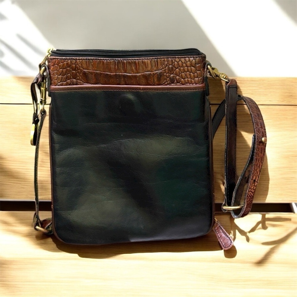 Brahmin Marlowe Croc-Embossed Leather Crossbody Bag